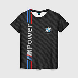 Футболка женская BMW POWER CARBON, цвет: 3D-принт