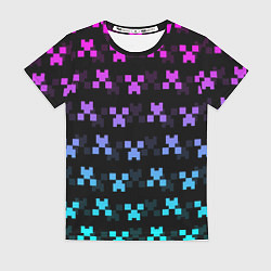 Футболка женская MINECRAFT CREEPER NEON, цвет: 3D-принт