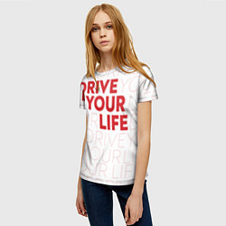 Футболка женская Drive Your Live: Red, цвет: 3D-принт — фото 2
