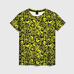 Футболка женская Желтые узоры, цвет: 3D-принт