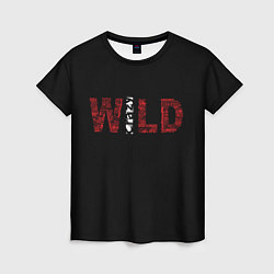 Женская футболка WILD надписями
