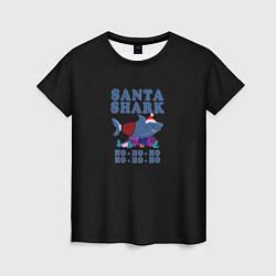 Футболка женская Santa shark, цвет: 3D-принт