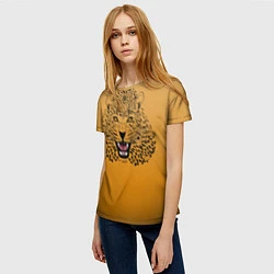 Футболка женская Леопард, цвет: 3D-принт — фото 2