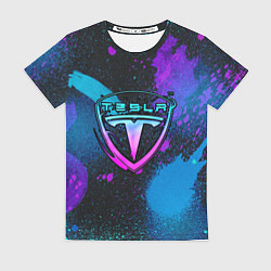 Женская футболка TESLA NEON