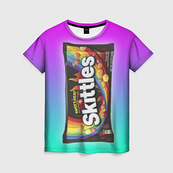 Футболка женская Skittles Черный, цвет: 3D-принт