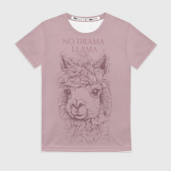 Футболка женская No drama llama, цвет: 3D-принт