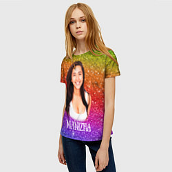 Футболка женская Manizha Радужные блестки, цвет: 3D-принт — фото 2