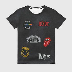 Футболка женская РОКЕРСКИЕ НАШИВКИ, цвет: 3D-принт