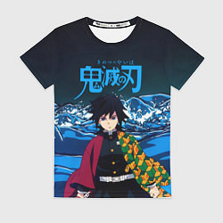 Футболка женская Гию Томиока Кокушибо Kimetsu no Yaiba, цвет: 3D-принт