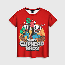 Футболка женская Super Cuphead Bros, цвет: 3D-принт