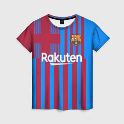 Футболка женская Домашняя форма ФК «Барселона», цвет: 3D-принт