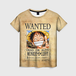 Женская футболка Манки Д Луффи в розыске One Piece