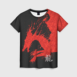 Футболка женская Китайский Дракон брызгами, цвет: 3D-принт
