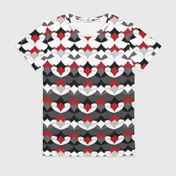 Женская футболка Абстрактный красно-серый узор