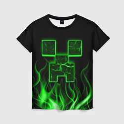 Женская футболка MINECRAFT TEXTURE FIRE