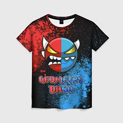 Женская футболка Geometry Dash Red Blue