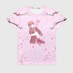Футболка женская Аниме Объятия Любовь Пара, цвет: 3D-принт