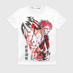 Футболка женская Вырывающийся Сукуна, Магическая битва, цвет: 3D-принт