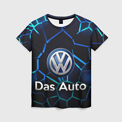 Футболка женская Volkswagen слоган Das Auto, цвет: 3D-принт