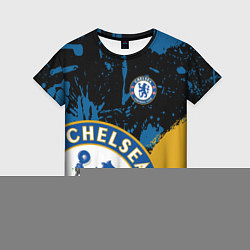 Футболка женская ЧЕЛСИ CHELSEA GOLDEN LOGO, цвет: 3D-принт