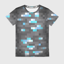 Женская футболка АЛМАЗНАЯ РУДА DIAMOND ORE MINCRAFT