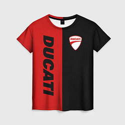 Футболка женская DUCATI BLACK RED BACKGROUND, цвет: 3D-принт