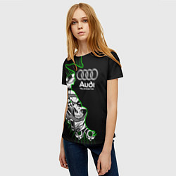 Футболка женская Audi quattro череп, цвет: 3D-принт — фото 2