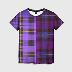 Футболка женская Purple Checkered, цвет: 3D-принт