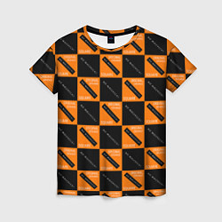 Футболка женская Black Orange Squares, цвет: 3D-принт