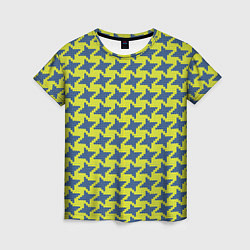 Футболка женская Сине-желтые гусиные лапки, цвет: 3D-принт
