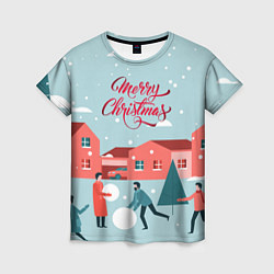 Женская футболка Merry ChristmasCчастливого Рождества