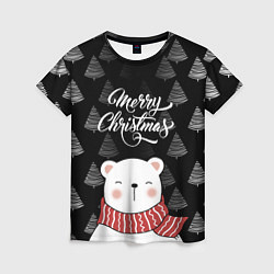 Футболка женская MERRY CHRISTMAS BEARS, цвет: 3D-принт