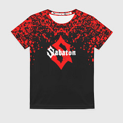 Женская футболка Sabaton красные брызги