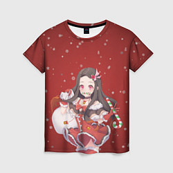 Женская футболка Рождественская Nezuko