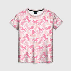 Футболка женская Розовые Единороги, цвет: 3D-принт