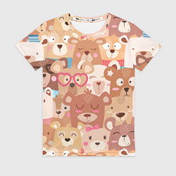 Женская футболка Bears texture