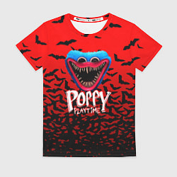 Футболка женская Poppy Playtime летучие мыши, цвет: 3D-принт