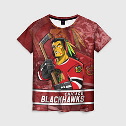 Футболка женская Chicago Blackhawks , Чикаго Блэкхокс, цвет: 3D-принт