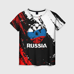 Футболка женская Russia Герб в цвет Флага, цвет: 3D-принт