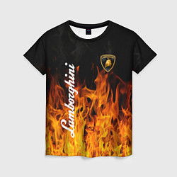 Футболка женская Lamborghini пламя огня, цвет: 3D-принт