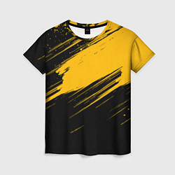 Футболка женская Black and yellow grunge, цвет: 3D-принт