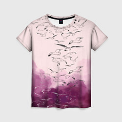 Женская футболка Птицы на небе