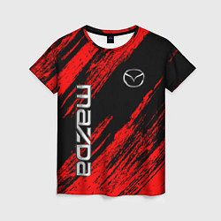 Футболка женская Mazda Мазда красно черный, цвет: 3D-принт