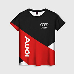 Женская футболка Audi Ауди Черный Красный Белый