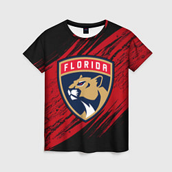 Футболка женская Florida Panthers, Флорида Пантерз, NHL, цвет: 3D-принт