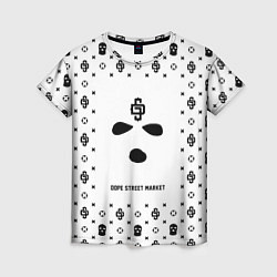 Футболка женская Узор White Phantom Ski Mask Dope Street Market, цвет: 3D-принт