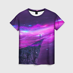 Футболка женская Наедине со вселенной Alone with the universe, цвет: 3D-принт