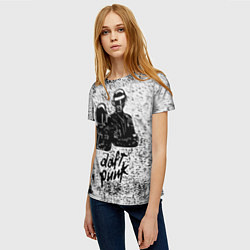 Футболка женская Daft Punk B&W, цвет: 3D-принт — фото 2