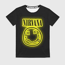 Футболка женская NIRVANA неон, цвет: 3D-принт