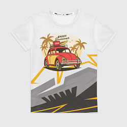 Футболка женская Красная мини-машина жук, цвет: 3D-принт